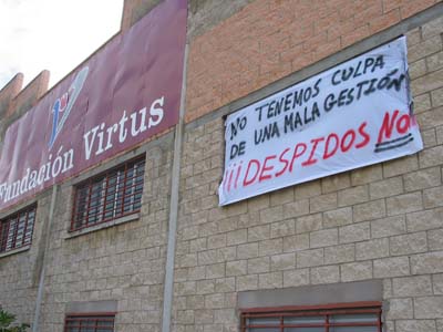 Nueva pancarta en las instalaciones de Virtus