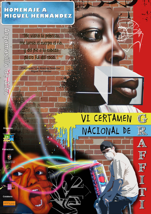 Miguel Hernández será  el tema del ‘VI Certamen Nacional de Graffiti’ de Argamasilla de Alba