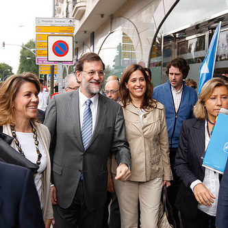 María Dolores de Cospedal, Mariano Rajoy y Rosa Romero en la Convención del PP de Castilla-La Mancha