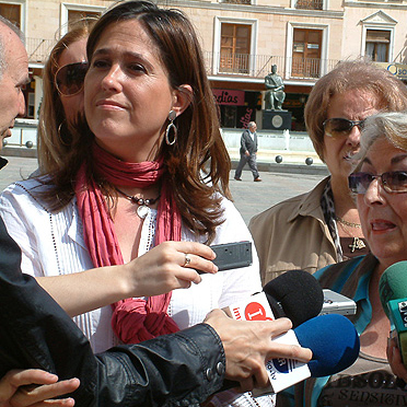 Rosa Romero en la Plaza Mayor