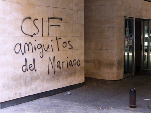 CSI·F denuncia el precinto de su sede de enseñanza y una pintada ofensiva en Ciudad Real