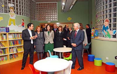 González-Sinde y Barreda, durante la inauguración de la Biblioteca