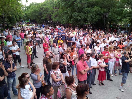 Concentración de protesta contra el ERE en Silicio Solar. Mayo de 2012
