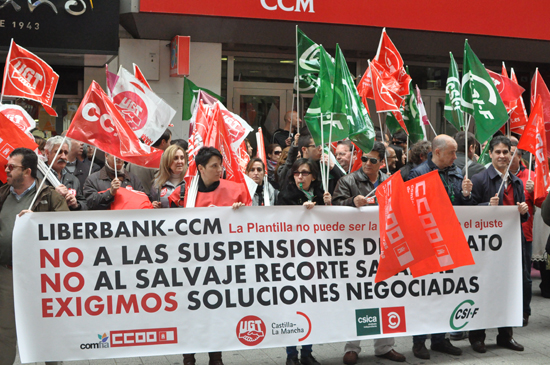 Concentración de los trabajadores de Liberbank-CCM