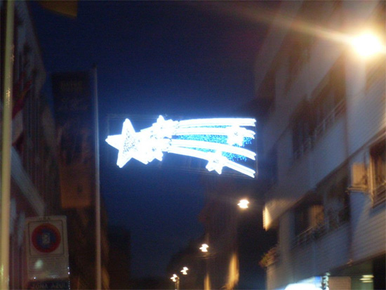 Iluminación en la calle Caballeros.Estrella de Belén