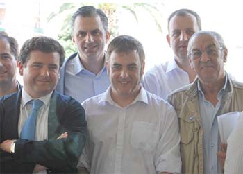 En primera línea de izquierda a derecha: Ricardo Chamorro, Francisco de Asís Pajarón y Jesús Sánchez Crespo