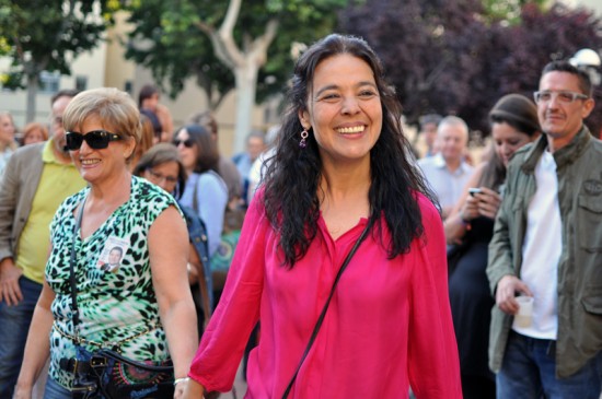 Pilar Zamora durante el acto de cierre de campaña