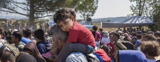 Refugiados sirios en la frontera de Macedonia. Foto: ACNUR