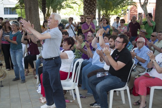 Concejales de Ganemos en el mitin de Unidos Podemos