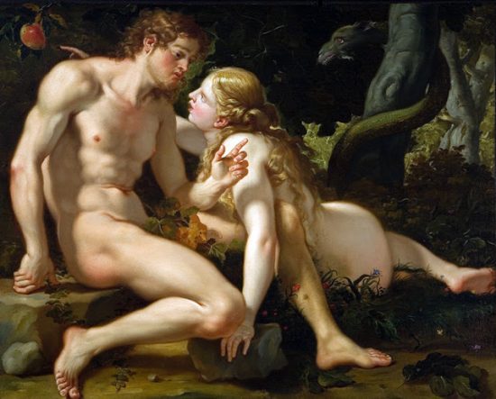 Adam and eve by Antonio Molinari (1701-1704)