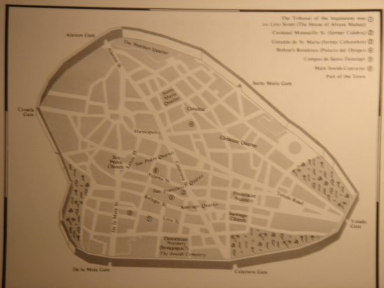 Plano de Ciudad Real en el siglo XV con la ubicación de la judería (Haim Beinart)