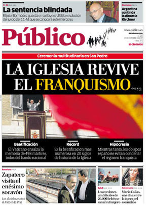 Portada del diario Público