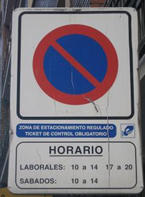 Señal de zona azul