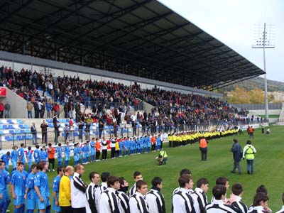 Reciente inauguración del nuevo estadio Ciudad de Puertollano, antiguo Cerrú 