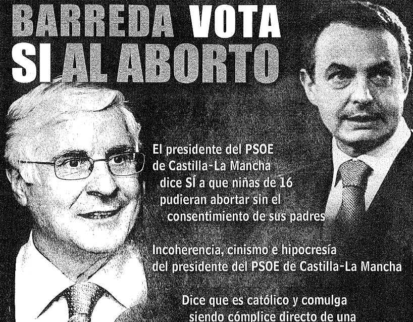 La octavilla de la discordia contiene un cóctel explosivo: Barreda, aborto y catolicismo