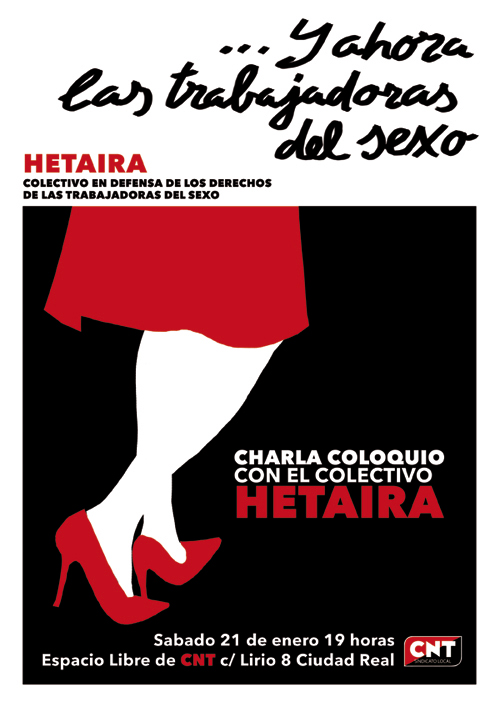 Charla del Colectivo Hetaira en el Espacio Libre de la CNT este sábado a las 19:00 horas