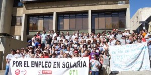 Protesta de los trabajadores de Solaria. Septiembre de 2012.