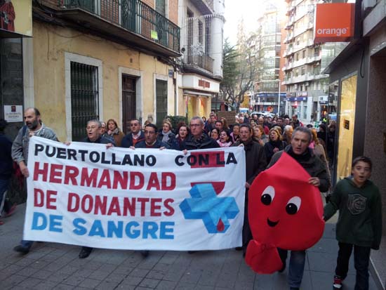 Manifestación de la Hermandad de Donantes de Sangre de Puertollano, celebrada el 28 de diciembre de 2012