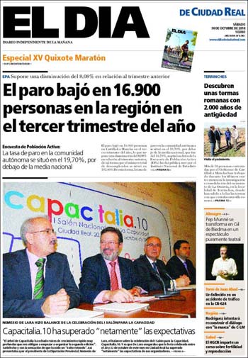 Una de las portadas del desaparecido diario El Día de Ciudad Real