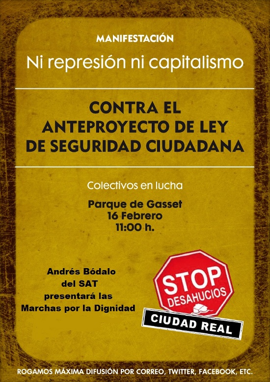 cartel mani 16 Febrero