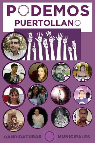 Cartel de candidaturas de Podemos Puertollano