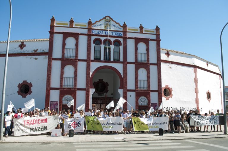 Antitaurinos proclaman su rechazo a la tauromaquia a las puertas de la Plaza de Toros y piden «valentía» a los políticos de la capital