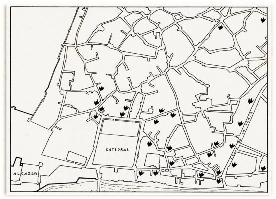 Plano de la Córdoba de los tumultos anticonversos de 1473