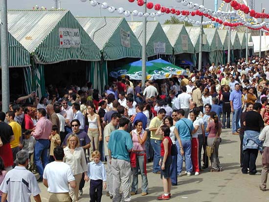 Casetas de la Feria de Puertollano, en los años 90.