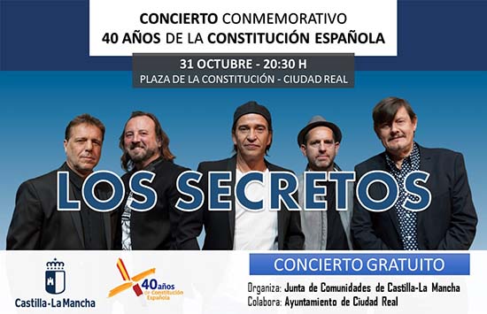 Invitación Concierto de los Secretos. Ciudad Real. 31 de octubre de 2018