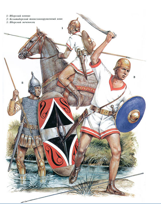 Panoplia de los guerreros Iberos, muy similar en todas sus tribus