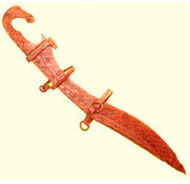 Falcata, o espada Ibera, similar a las encontradas en las tumbas de Alarcos
