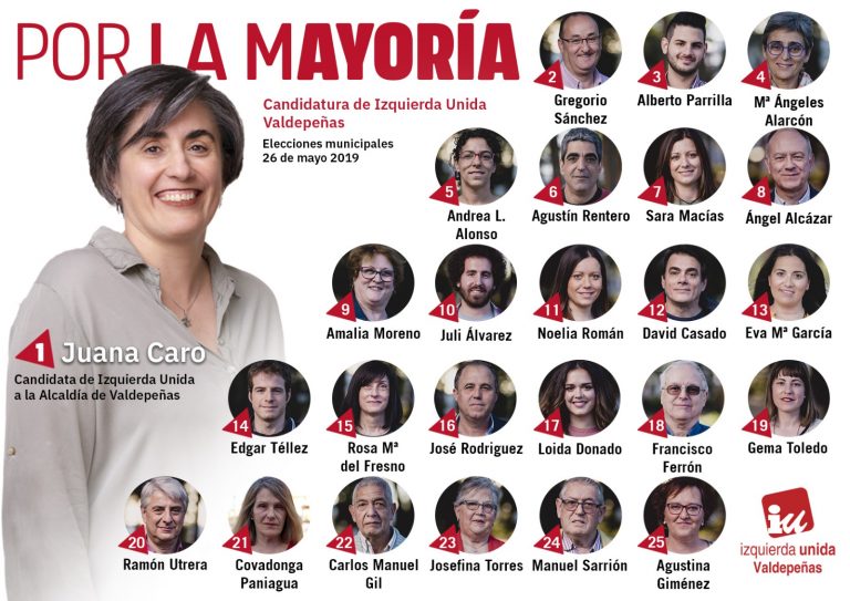 Izquierda Unida presenta su candidatura para las elecciones municipales en Valdepeñas