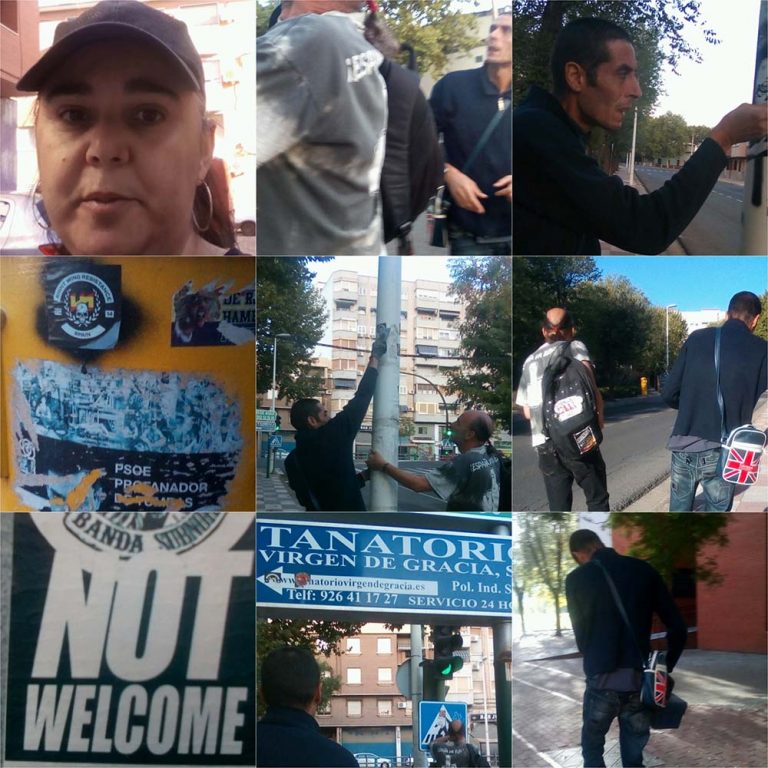 Puertollano: Inmigrantes apoyan a un activista multado por colocar pegatinas antifascistas encima de otras con contenido racista