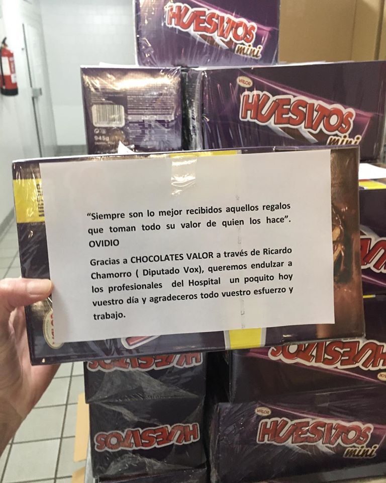 Un cargamento de barritas de chocolate llega al Hospital de Ciudad Real