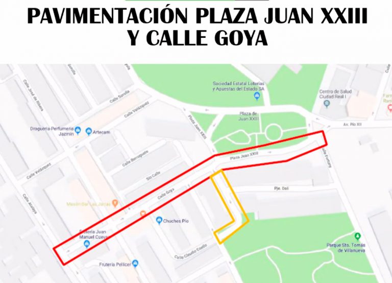 Ciudad Real: Luz verde a los proyectos de pavimentación de la Plaza Juan XIII y las calles Goya y Severo Ochoa, y a los itinerarios accesibles de las calles Lirio y Delicias