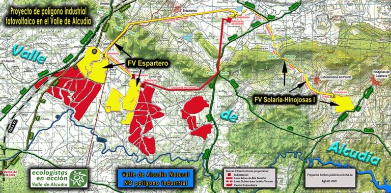 Ecologistas en Acción presenta 37 alegaciones a los dos últimos proyectos de centrales fotovoltaicas en el Valle de Alcudia
