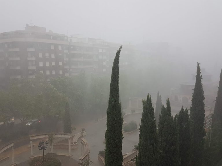 Brutal tromba de agua y granizo en Puertollano