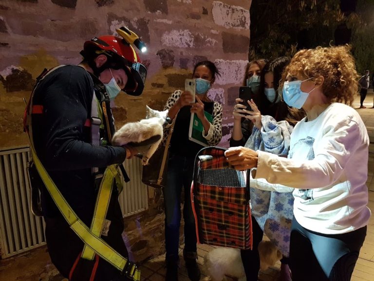 Rescate a gran altura en Puertollano: «Se llamará Richard, como el bombero que lo salvó»