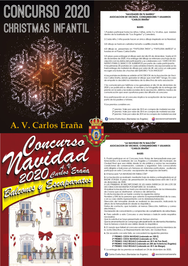 Ciudad Real: La Asociación de Vecinos de Los Ángeles convoca concursos de postales y balcones con temática navideña