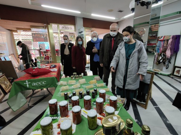 Ciudad Real: Pilar Zamora recuerda que el cáncer no ha desaparecido en la inauguración del mercadillo de la AECC