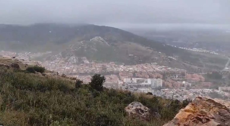 Cae tímida la nieve en Puertollano