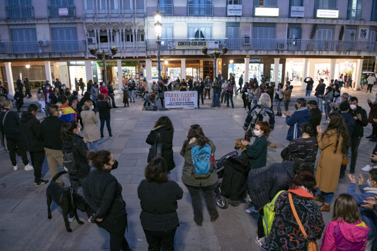 Concentración de apoyo al rapero Pablo Hasél en la Plaza Mayor de Ciudad Real