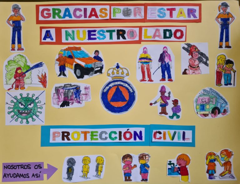 Puertollano: Los preciosos murales de los alumnos del Colegio Santa Bárbara en homenaje a los héroes contra el Covid