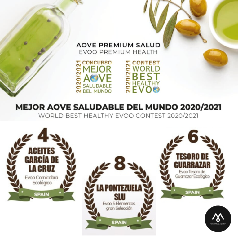 Tres aceites DOP Montes de Toledo, entre los más saludables del mundo