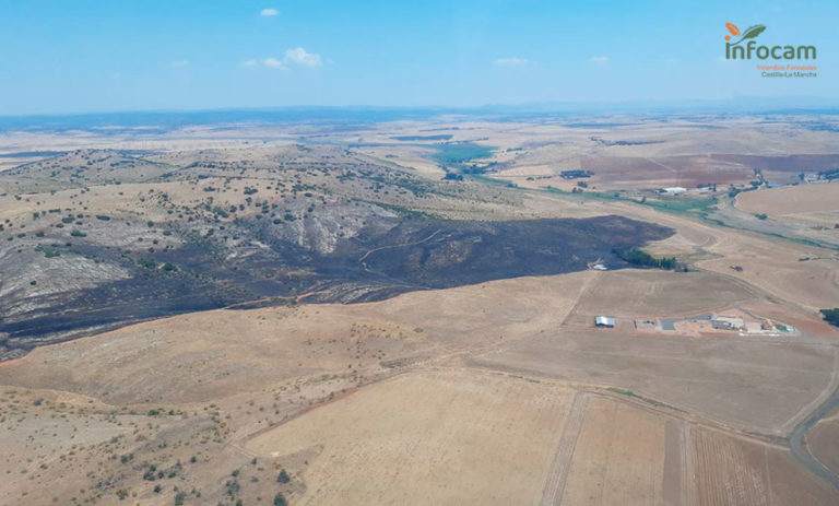 Estabilizado el gran incendio en Corral de Calatrava