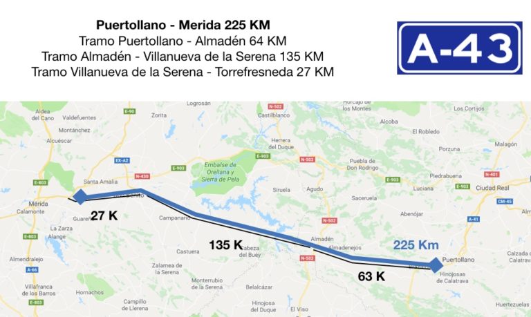 La Junta alega al proyecto de mejora de N-430 en Ciudad Real sin renunciar a la opción sur de A-43 para conectar Extremadura