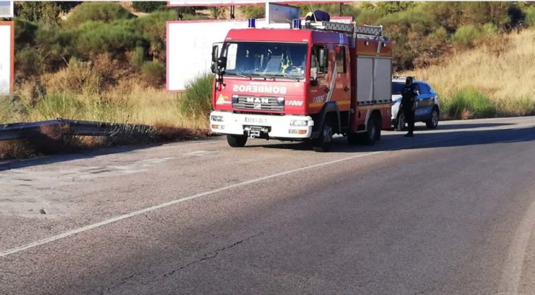 Puertollano: Salida de vía en el acceso a la variante del Minero