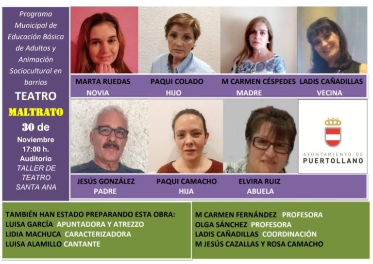 Puertollano: Vuelve a escena el programa municipal de Educación de Adultos con la representación de “Maltrato”
