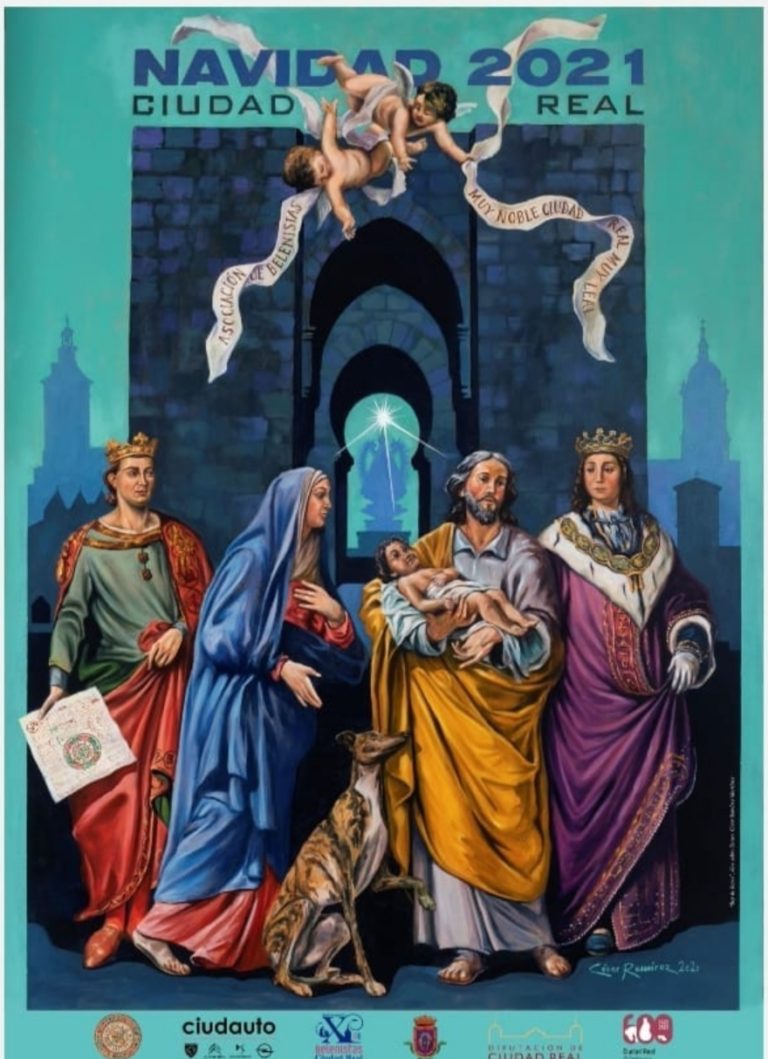 El cartel de la Navidad de Ciudad Real mete en el belén a Alfonso X, Juan II y la Virgen del Prado