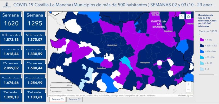 Paulatino descenso de casos COVID en la mayoría de municipios de Ciudad Real